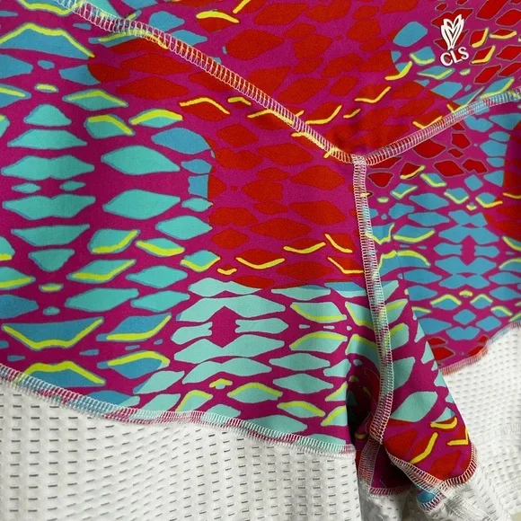 CLS Activewear Scrunch Booty Shorts – Colorful Print, Double Layer, Made in USA - Picture 6 of 7